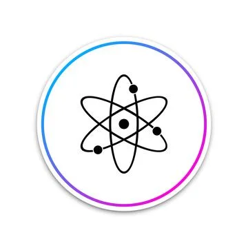 Atom icon isolated on white background. Symbol of science, education, nuclear Stock-Illustration