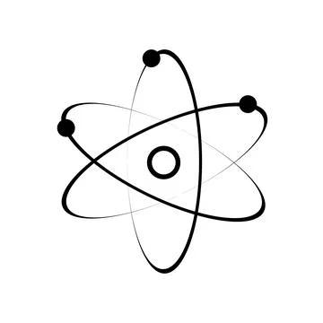 Atom icon. molecular sign on white background color editable Stock Illustration