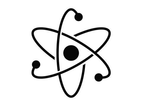 Atom icon. molecular sign on white background color editable.Quantum physics Stock Illustration