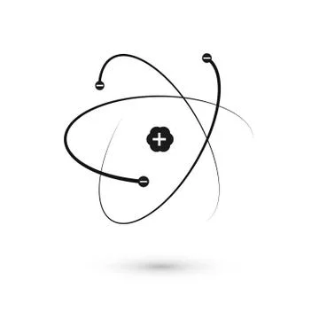 Atom icon. Nucleus and electrons. Vector illustration isolated on white backg Stock Illustration