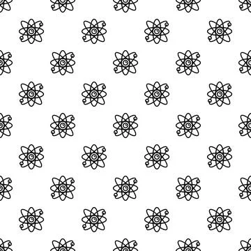 Atom icon pattern creating a scientific background イラスト素材