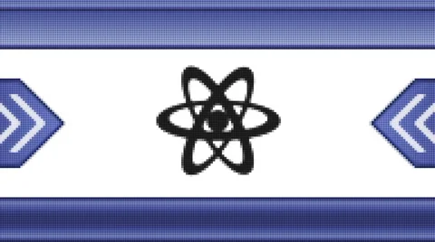 Atom icon on a pixel screen. Seamless. Stock Footage 52761161