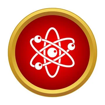 Atom icon representing energy and science physics Stock Illustration