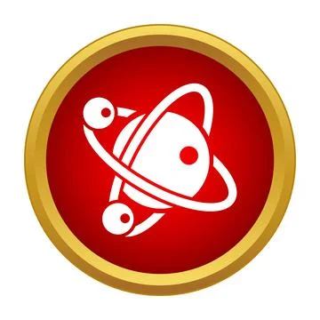 Atom icon representing science and nuclear physics Stock-Illustration