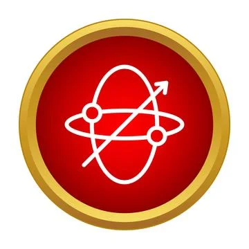 Atom icon representing science and nuclear energy Stock Illustration