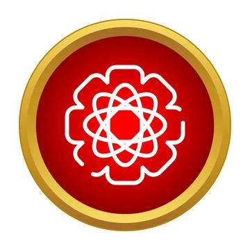 Atom icon representing science and nuclear energy Stock-Illustration