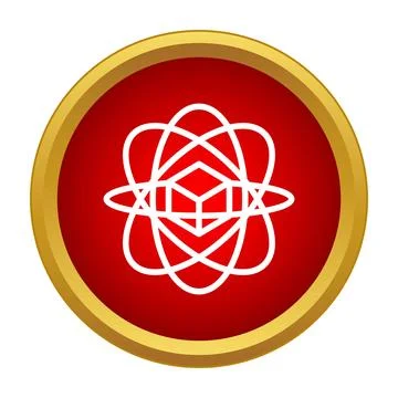 Atom icon representing science and technology concept Stock Illustration