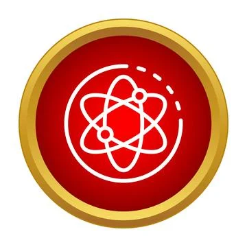 Atom icon representing science, energy, and research Ilustración de archivo