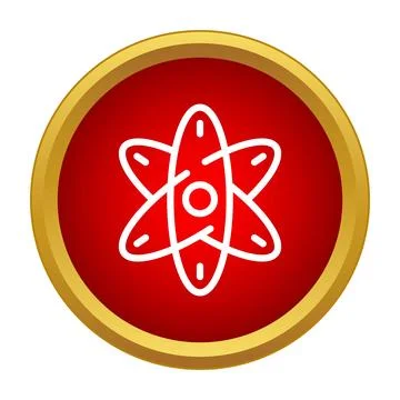 Atom icon representing science molecular nuclear physics energy Stock-Illustration
