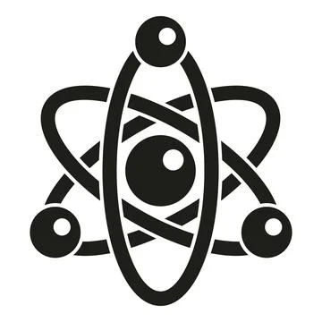 Atom icon representing science, physics, and nuclear energy Ilustración de archivo
