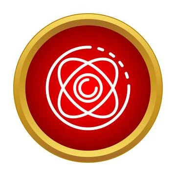 Atom icon representing science, physics, and nuclear energy イラスト素材
