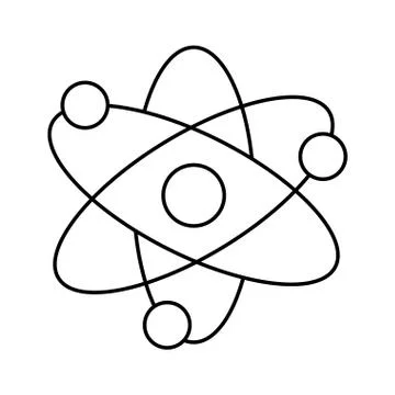 Atom icon. Science design. vector graphic Stock Illustration