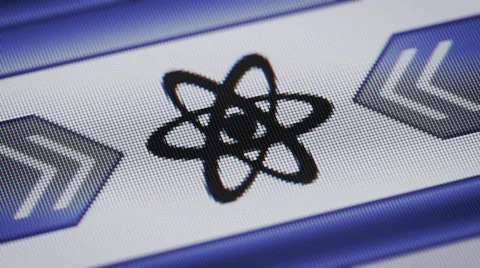 Atom icon on the screen. Looping. Stock Footage 41261541