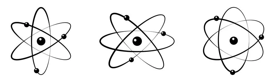 Atom icon set Stock Illustration