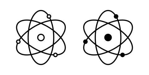 Atom icon symbol. Flat Vector illustration Stock Illustration