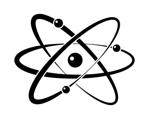 Atom icon in trendy flat style Stock Illustration