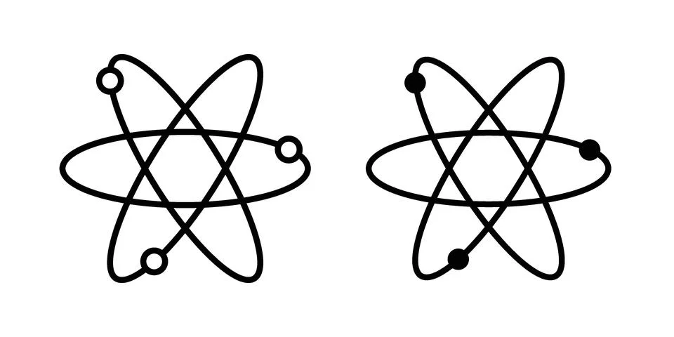 Atom icon vector design illustrations Stock Illustration