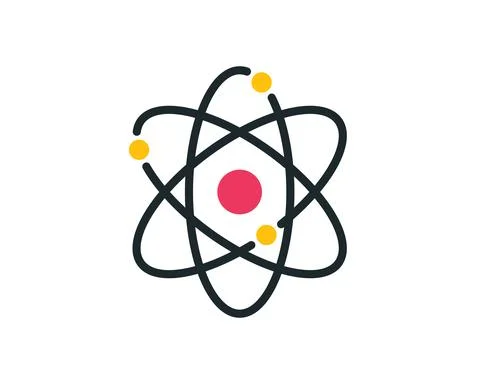 Atom Icon vector. Simple flat symbol. Perfect colour pictogram illustration o Stock Illustration