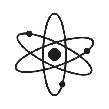 Atom icon vector on white background Stock Illustration