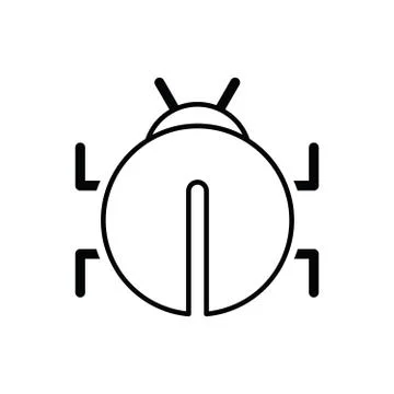 Atom icon. virus icon line Stock Illustration