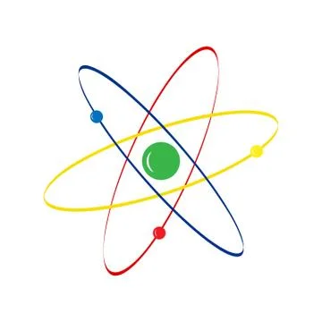 Atom icon on a white background to create a logo, logo, site or app icon.. Stock Illustration