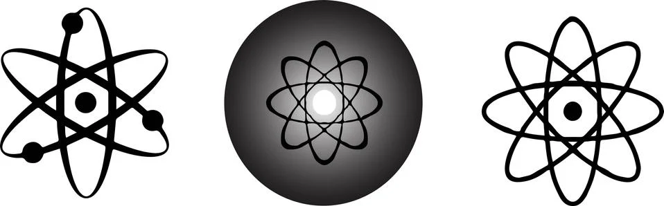 Atom icon on white background Stock Illustration