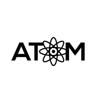 Atom icon on white Illustrazione stock
