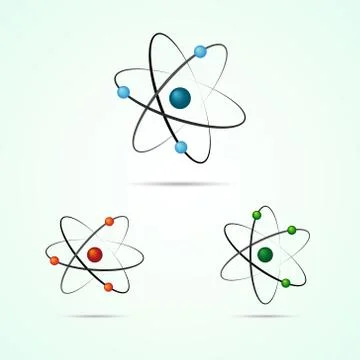 Atom icons Stock Illustration