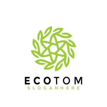Atom Leaf logo, Nature Eco Leaves creative modern logos Design Vector イラスト素材