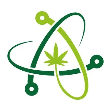 Atom Leaf Science Green Research Logo Template Vector Design 스톡 일러스트