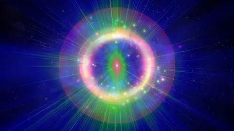 Atom light ray glow abstract Illustrazione stock