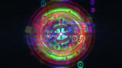 Atom light ray glow abstract Stock Illustration