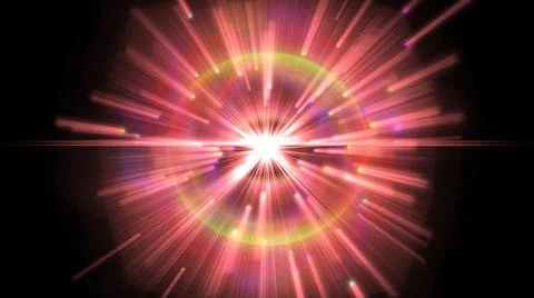 Atom light ray glow abstract Stock Illustration