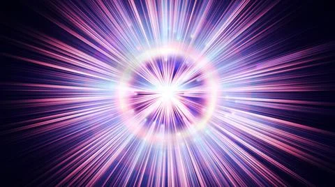 Atom light ray glow abstract Illustrazione stock
