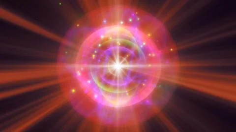 Atom light ray glow abstract Stock Illustration