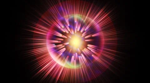 Atom light ray glow abstract Stock Illustration