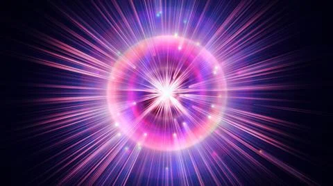 Atom light ray glow abstract Stock Illustration