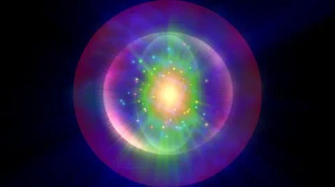 Atom light ray glow abstract Stock Illustration