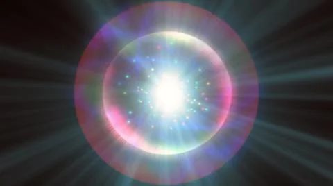 Atom light ray glow abstract Stock Illustration