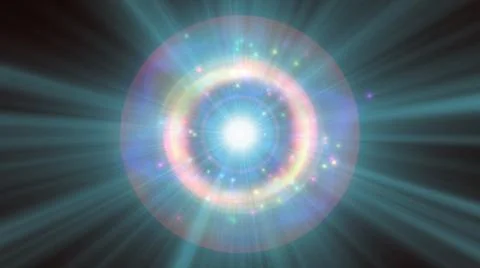 Atom light ray glow abstract Stock Illustration