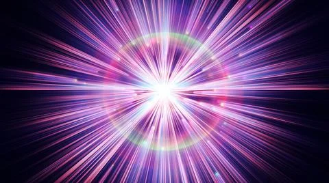 Atom light ray glow abstract Stock Illustration
