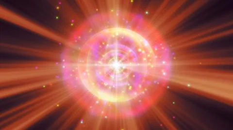 Atom light ray glow abstract Stock Illustration