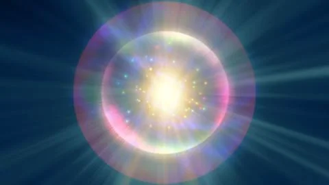 Atom light ray glow abstract Stock Illustration