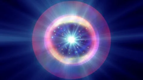 Atom light ray glow abstract Stock Illustration