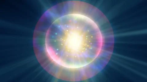 Atom light ray glow abstract Stock Illustration