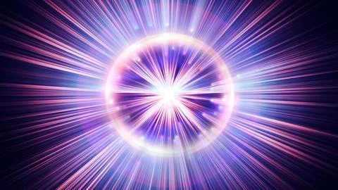 Atom light ray glow abstract Illustrazione stock