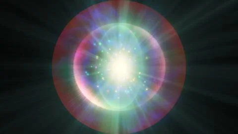 Atom light ray glow abstract Stock Illustration
