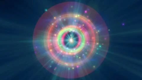 Atom light ray glow abstract Stock Illustration