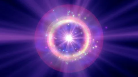Atom light ray glow abstract Stock Illustration