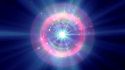 Atom light ray glow abstract Stock Illustration